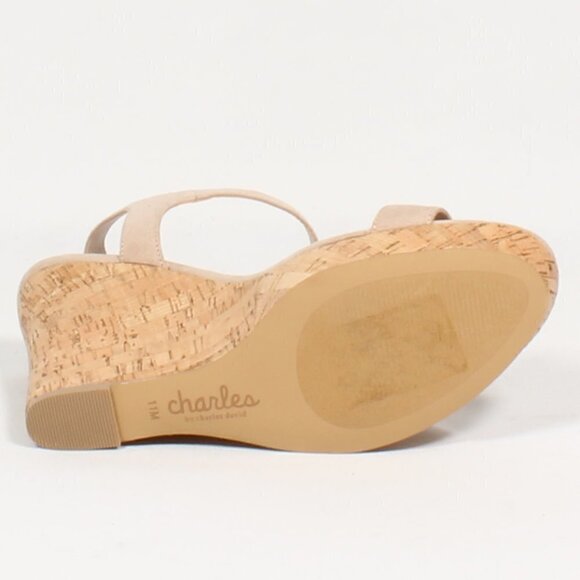 CHARLES David Amputee Cork Wedge Peep Toe New Left Single Shoe High Heel Suede - Picture 5 of 5